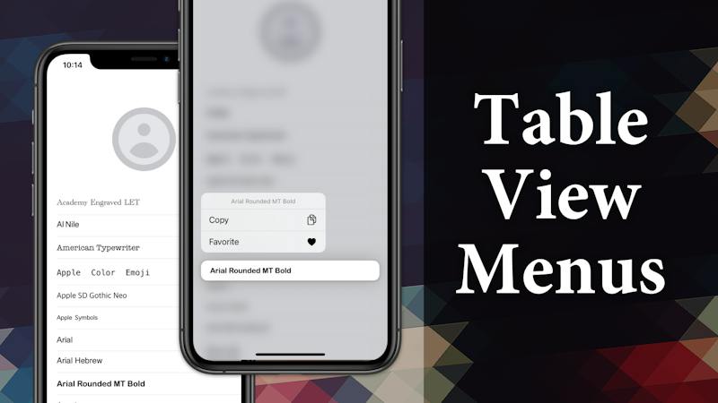 Ios Table View Context Menu Example NSScreencast: Bite-sized Screencasts for iOS Development
